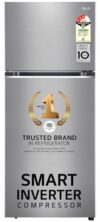LG 380 L 3 Star Frost-Free Smart Inverter Double Door Refrigerator (GL-S412SPZX, Shiny Steel, Convertible with Express Freeze)