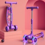 Storio Kick Scooter with Adjustable Height | Foldable | Skate for Kids with PVC Wheel | Age 2-12 Years – Max User Weight 60 kg, Pink
