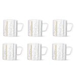 Borosil Vision Sintra Tea n Coffee Classic Mug Set of 6 Pcs 190 ml | Borosillicate Glass, Microwave Safe, Scratch Resistance, Lightweight | for Chai, Green Tea, Milk