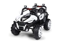 Brunte Kids Fun Rechargeable Battery Operated Ride on Electric Car Jeep for Kids USB, Music Battery Operated Big Car for Kids to Drive 2 to 8 Years Boys Girls (White), Made in India