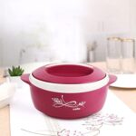 Cello Sapphire Insulated Inner Steel Casserole for Roti, 1250ml, Pink | Hot Box for Kitchen | Hot Pot for Home | Chapati Box | Locks in The Cold & Heat for Long | Serving Bowl with Lid