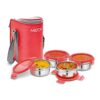 MILTON Cube 4 Lunch Box, 300 ml, Set of 4, Red