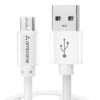 Ambrane 2.4A Fast Charging Output USB Cable with Micro to USB for Mobile, Neckband, True Wireless Earphone Charging, 480mbps Data Sync Speed, 1m Length (ACM – AZ1, White)