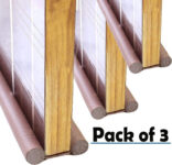 WHAAKART Pack of 3 PVC Door Guard Gap Filler for Door Bottom Seal Strip Sound Proof Pack of 3 PVC Door Guard Gap Filler for Door Bottom Seal Strip Sound Proof Floor Mounted Door Stopper(Brown)