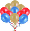 PARTY MIDLINKERZ Solid 51Pcs Golden, Red And Blue Metallic Balloons For Ballons For Decorating Balloon(Multicolor, Pack of 51)