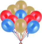 PARTY MIDLINKERZ Solid 51Pcs Golden, Red And Blue Metallic Balloons For Ballons For Decorating Balloon(Multicolor, Pack of 51)