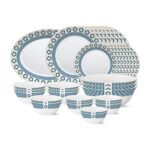 Larah by Borosil – Tiara Series, Crystal, 36 Pcs, Opalware Dinner Set, White