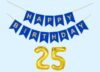 Mystic Toy Store 25th Happy Birthday Decoration Kit Dark Blue for 25 year Old Boys Girls Women with Number Twenty-five Party Decorations Decor Celebration Items Item Set Combo Reusable Paper Banner