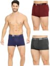VIP Men’s Cotton Solid Trunks Brando Plain_Assorted-Pack of 3