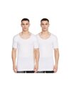VIP Men’s Cotton Vest – Knitshrunk Round Neck with Sleeves White 36IN (Pack of 2)