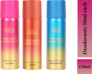 FRENCH ESSENCE Combi Pack of Bloom,Aura and Enchante (50ml Each) Deodorant Spray – For Women(150 ml, Pack of 3)