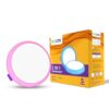 EcoLink 5W Round LED Ceiling Light | 2 Colors in 1 Concealed JB LED Downlight | LED Ceiling Light for Home and Hall | Cut Out: 2 inch, Color: Pink + Cool White,Pack of 1