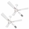 Havells 1200mm Ambrose BLDC Motor Ceiling Fan | 5 Star Rated with RF Remote, 100% Copper, Upto 57% Energy Saving | ECO Active Technology, 2 Year Warranty | (Pack of 2, Pearl White Wood)