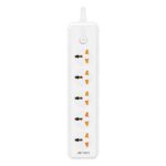 Ant Esports PS500 Power Strips with 5 Universal Socket, 3-Meter-Long Cord, 2500-Watt, Fireproof Material, Heavy Duty Cable Overload Protection, Extension Cord for Home/Office Appliances – White