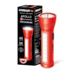 Eveready Apollo DL20, Rechargeable 1W Torch Cum 1.4W Emergency Sidelight/Face Light, Type-B/Micro USB Fast Charging, Overcharge & Deep Discharge Protection, Powered by Li-Ion Battery