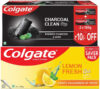 Colgate Charcoal Clean 240g Toothpaste & Lemon Fresh 240g Toothpaste(480 g, Pack of 2)
