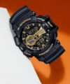 CASIO GA-400GB-1A9DR G-SHOCK GA-400GB-1A9DR Black-Gold Dial Resin Strap Analog-Digital Watch  – For Men
