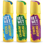 SET WET Cool, Charm and Swag Avatar Deodorant Spray – For Men(450 ml, Pack of 3)