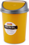 RATAN RATAN PLASTICWARE Euro Clean Table Top Dustbin (Big)-Tech Yellow (Pack of 1) Plastic Dustbin(Yellow)