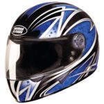 Studds Chrome Super D2 Full Face Helmet (Black and Blue, M)