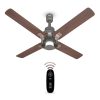 Havells 1320mm Florette Underlight BLDC Motor Ceiling Fan | Remote Controlled, High Air Delivery Fan | 5 Star Rated, Upto 60% Energy Saving, 2 Year Warranty | (Pack of 1, Smoke Brown Wood)
