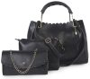 Fargo Handbag For Women And Girls Combo Set Of 3 (Black)
