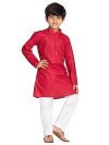 JBN Creation Boys’ Maroon And White Kurta Pyjama Set (B863)