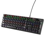 amazon basics Wired Gaming Mechanical Keyboard with Outemu Blue Switches and Rainbow LED | Anti-ghosting Keys |8 Gaming Modes