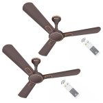 Havells 1200mm Bianca BLDC Motor Ceiling Fan | 5 Star RF Remote, 100% Copper,High Air Delivery,Upto 60% Energy Saving | ECO Active Technology, Flexible Timer Setting | (Pack of 2, Espresso Brown)