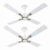 Havells 1200mm Leganza ES 4B Ceiling Fan | Best fan in 4 Blade, Premium Finish Deco. Fan, High Air Delivery | Energy Saving, 100% Pure Copper Motor, 2 Year Warranty | (Pack of 2, Pearl White Silver)