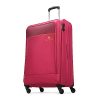 Aristocrat Polyester Oasis Plus Large Size Soft Check in Spinner Luggage (79 Cm)|Spacious Polyeste Trolley with 4 Wheels and Combination Lock|Dazzling Red|Unisex| 5 Year Warranty