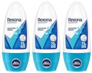 Rexona Shower Fresh Underarm Roll On Perfume For Women, Antiperspirant, Removes Odour, Keeps Skin Fresh & Clean, Alcohol Free, Skin Friendly, 50 Ml (Pack of 3)