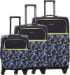 NASHER MILES Bristol Polyester Luggage Set of 3 Printed Trolley Bags (55, 65 & 75cm) Expandable  Cabin & Check-in Set 8 Wheels – 28 inch