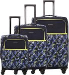 NASHER MILES Bristol Polyester Luggage Set of 3 Printed Trolley Bags (55, 65 & 75cm) Expandable Cabin & Check-in Set 8 Wheels – 28 inch