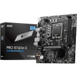 MSI PRO B760M-E Motherboard, Micro-ATX – Supports 14th/13th/12th Gen Intel Core Processors, LGA 1700 – DDR5 Memory Boost 5600MHz, PCIe 4.0 x16 Slot, M.2 Gen4 Slot