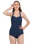 CREVOX Padded Blue Printed Single Piece Swimwear/Swimsuit for Womens and Girls (100% Nylon) (XL, Nylon)