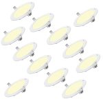 Polycab 5 Watt LED Down Light Scintillate Integral Slim Round Smart Offers Bright Lumination Long Lifespan No Harmful Radiation (Warm White, 3000K, 12 PCS, Cut Out: 3.14 inches)