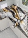 FUJINO Wallpaper Black Gold Self Adhesive Sticker Wall Stickers Marble Wallpaper Furniture Kitchen, Cabinets, Almirah, Tabletop, Plastic Table, Wooden Table, Wardrobe, Renovation PVC DIY (1)