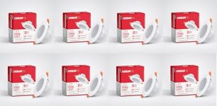 Everady 8W Downlight for Junction Box Round | 6500K Lumen |3 inch Cutout, 22mm Height | High Voltage Protection Upto 4KV | Pack of 8