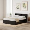 Amazon Brand – Solimo Neptune Engineered Wood Queen Wenge Finish Bed with Storage (Brown)