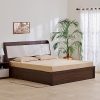 Home Centre My Bed Tulip King Bed with Hydraulic and Headboard Storage – Brown and White