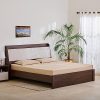 Home Centre My Bed Tulip King Bed with Headboard Storage – Brown and White