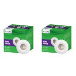 EcoLink polycarbonate 2W LED Spot Light|B15D Mini Spot Light For Display & Home Decoration|Cut Out: 35Mm, Color: Cool White, Pack Of 2