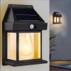 Btag Sun-Powered Wall Lights Outdoor Motion Sensor Auto Chargeable Exterior LED Sconce Front Porch Security Lamps Waterproof for Patio Garden (Pack of 1_Warm Yellow)
