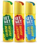 SET WET Cool, Charm, Mischief Avatar Deodorant & Body Spray Perfume For Men Deodorant Spray – For Men(540 ml, Pack of 3)