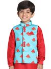 JBN Creation Boys’ Electric Blue Cotton Satin Blend Nehru Jacket_JBNBJ007AQ_20
