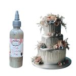 Confect Edible Shimmering Silver Drip for Cakes & Cupcakes – Metallic Christmas Cake Decorating Drip for Doughnuts, Desserts & Pastries | Sparkling Edible Holiday Drizzle– 110ml