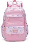 HONKA Series 17-Inch School Backpack for Girls Ages 6-10 Y– Lightweight, Water-Resistant, Multi-Compartment Bag Abstract Print for Class 2-6 Std. Ideal for School & Travel Use (Pink)