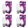 PHILIPS 4-watt Filament Candle LED Bulb | Diffused Candle Bulb for Home & Decoration | Bulb Base: E27, Cool White | Pack of 4