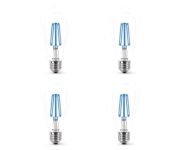 Philips 4-watt E27 ST64 LED Glass Amber Filament Bulb | Decorative LED Bulb for Home Decoration | Blue, Pack of 4